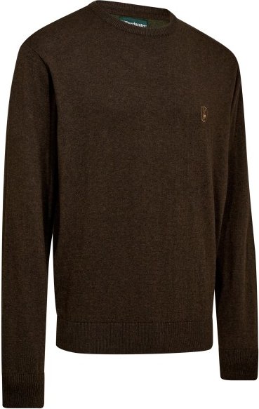 Deerhunter - Harrington Knit with O-Neck - Merinopullover Gr XXL braun/schwarz