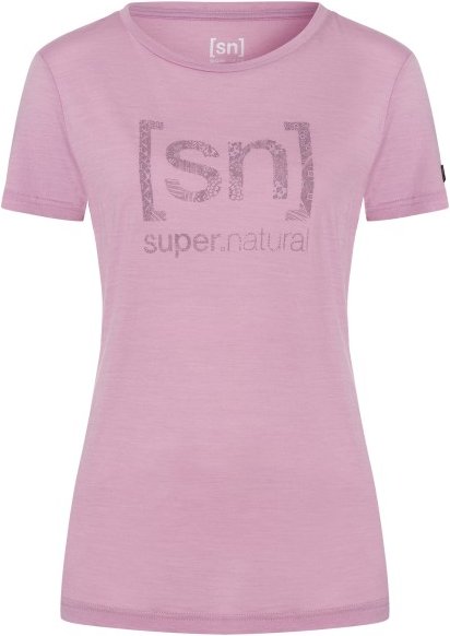 super.natural - Women's Arabesque Tee - Merinoshirt Gr XL lila/rosa