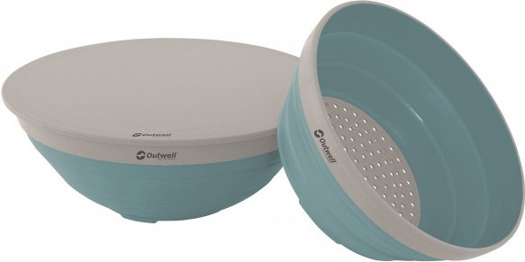 Outwell - Collaps Bowl & Colander Set - Schüssel Gr 3,5 l türkis/grau