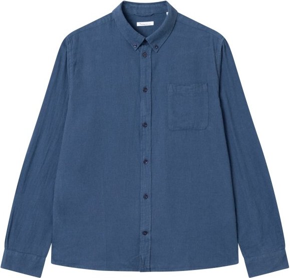 Thumbnail - KnowledgeCotton Apparel - Regular Fit Melangé Flannel Shirt - Hemd Gr M blau