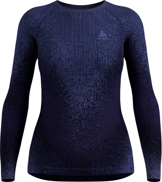 Odlo - Women's BL Top Crew Neck L/S Perf. Warm Blackcomb - Kunstfaserunterwäsche Gr L blau