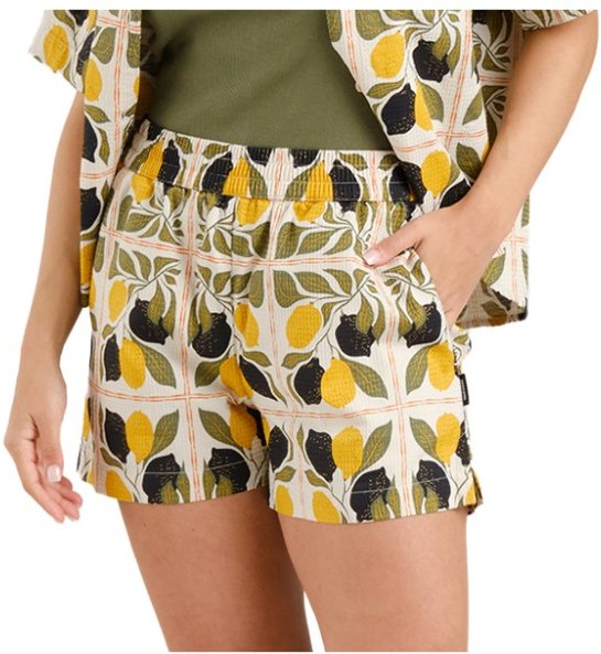 Thumbnail - DEDICATED - Women's Shorts Aspudden Lemon Tiles - Shorts Gr M grau
