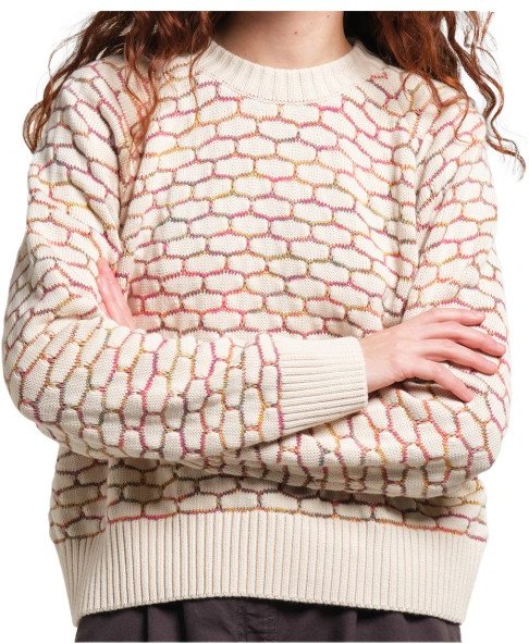 DEDICATED - Women's Sweater Husie Honey Comb - Pullover Gr XL rosa