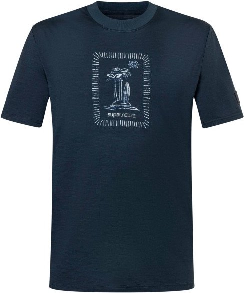 super.natural - Palm Island Bio Jersey Tee - Merinoshirt Gr S blau