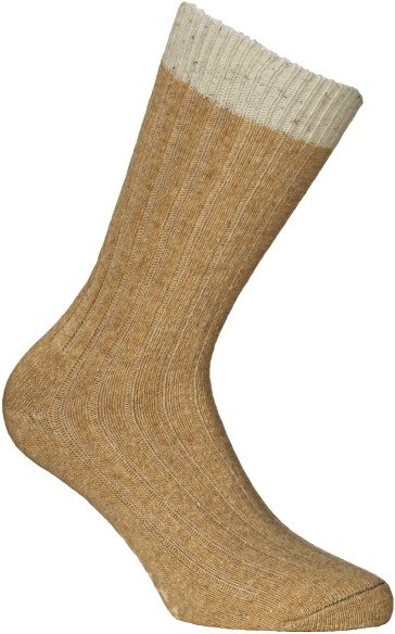 Thumbnail - Alpacasocks&Co - Merino Silk Rib Crew - Multifunktionssocken Gr 42-45 beige