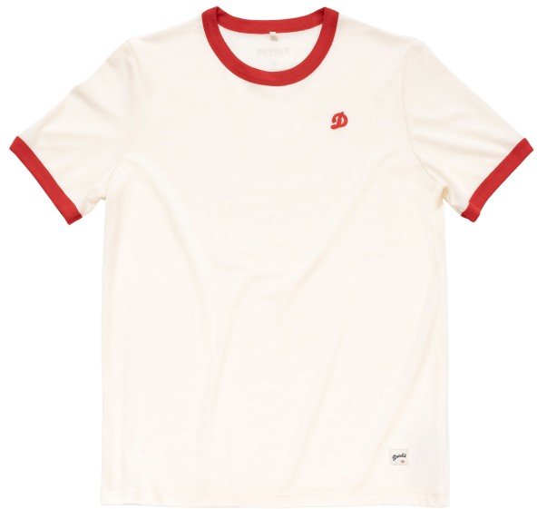 Devold - Archive Ringer Tee - Merinoshirt Gr L weiß/ chilli