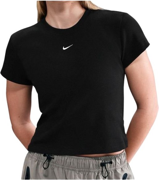 Thumbnail - Nike - Women's Sportswear Tight Ribbed S/S T-Shirt - Funktionsshirt Gr L schwarz