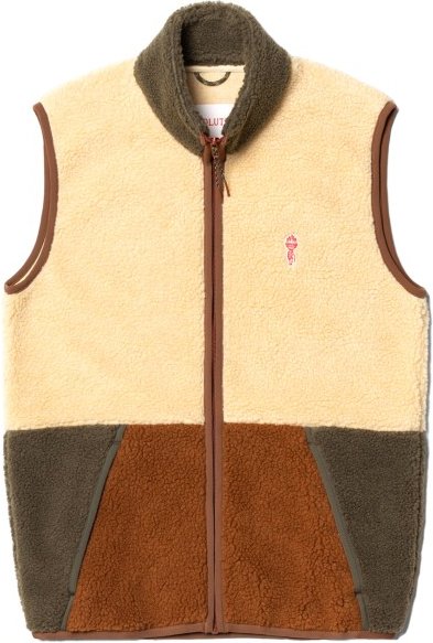 Thumbnail - Revolution - Fleece Vest in Block Colors - Fleeceweste Gr XL beige/braun
