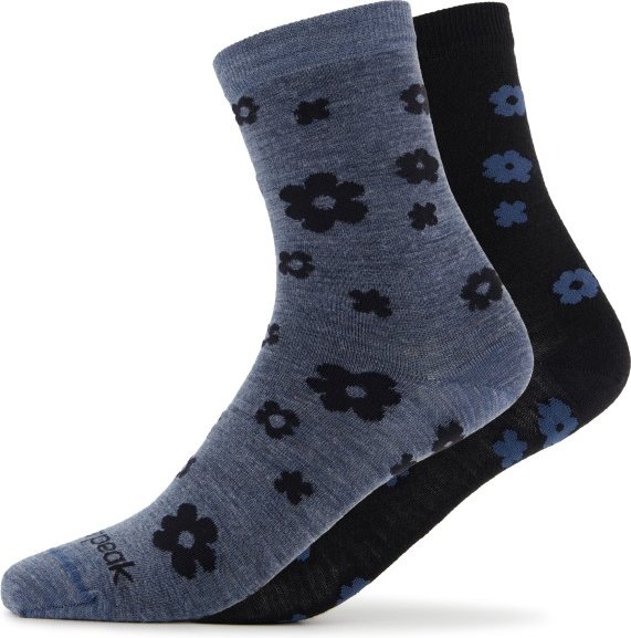 Heber Peak - Merino SylvaHe. Flower Socks 2-Pack - Multifunktionssocken Gr 36-38 blau