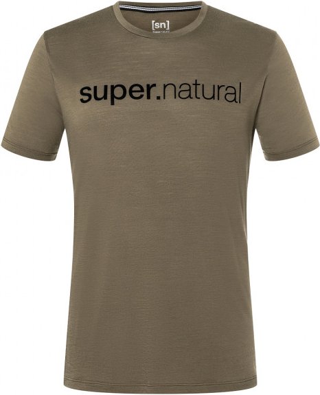super.natural - 3D Signature Tee - Merinoshirt Gr M grau/braun