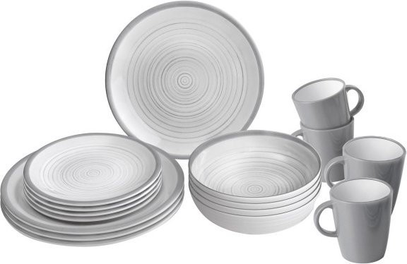 Brunner - Lunch Box - Geschirr-Set Gr 16 Pieces grau