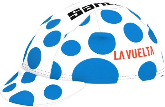 Santini - La Vuelta Polka Dot Jersey Cycling Cap - Radmütze Gr One Size blau/weiß