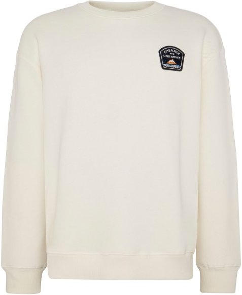 Thumbnail - KnowledgeCotton Apparel - Loose Sweater With Badge At Chest - Pullover Gr S beige/weiß