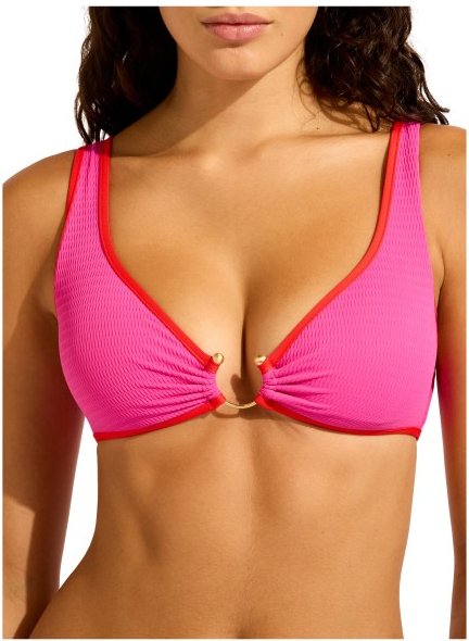 Seafolly - Women's Beach Bound Ring Front Tank - Bikini-Top Gr 34 orange