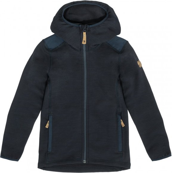 Fjällräven - Kid's Keb Fleece Hoodie - Wolljacke Gr 134 blau/schwarz