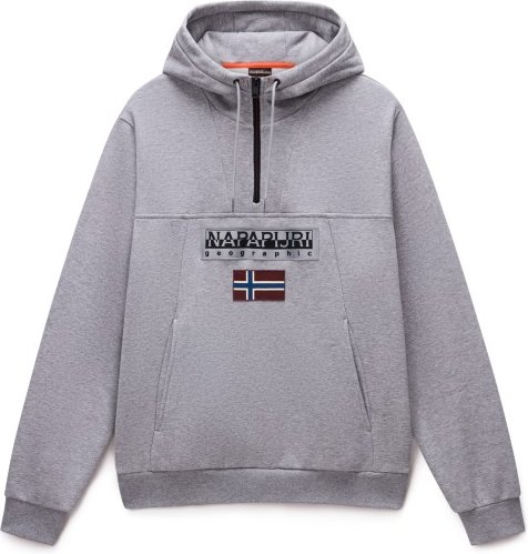 Thumbnail - Napapijri - Burgee Half Zip Hoodie 2.0 - Hoodie Gr S grau