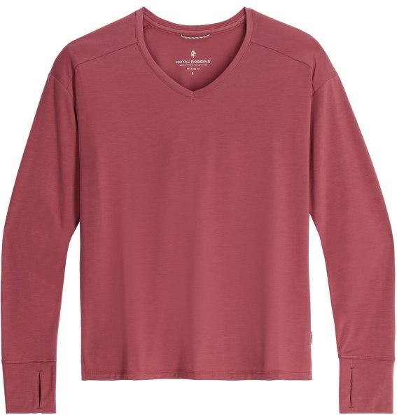Royal Robbins - Women's Madera V Neck - Longsleeve Gr XS rot