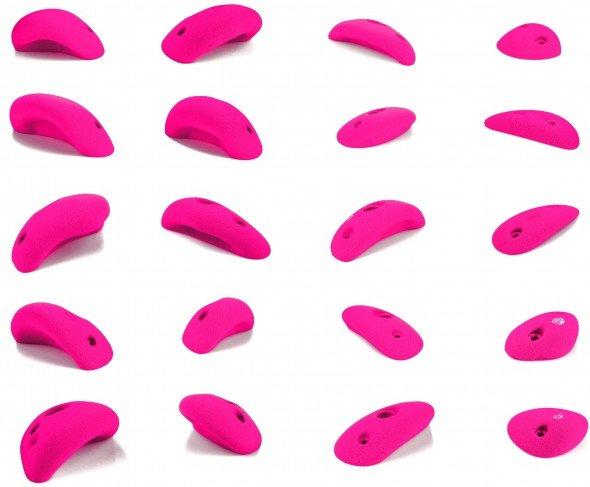 blue pill - Easy Boulder - Klettergriffe Gr XS-M rosa/weiß