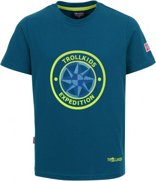 Thumbnail - Trollkids - Kid's Windrose T - T-Shirt Gr 128 blau