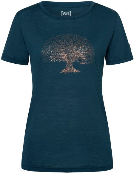 super.natural - Women's Tree of Knowledge Tee - Merinoshirt Gr XL blau