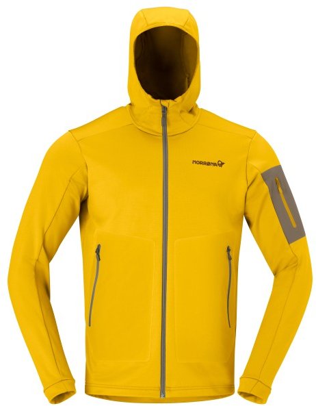 Norrøna - Falketind Warm2 Stretch Hood - Fleecejacke Gr XL gelb