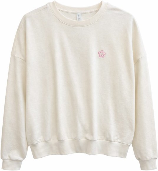 Mazine - Women's Back Print Flowers Sweatshirt - Pullover Gr XL beige/weiß