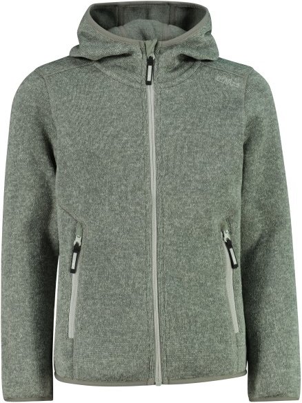 CMP - Girl's Jacket Fix Hood Jacquard Knitted 3H19825 - Fleecejacke Gr 152 oliv