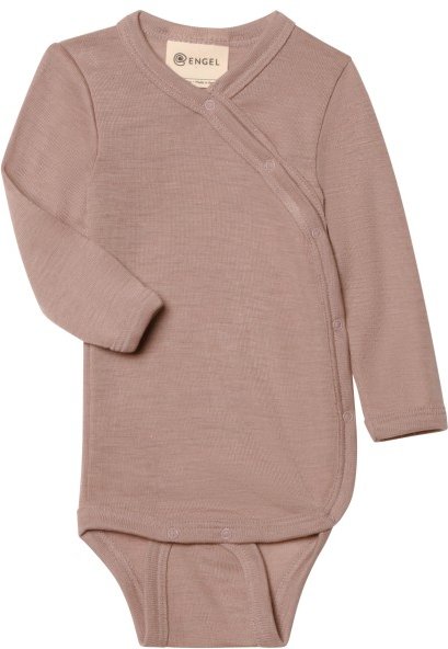 Thumbnail - Engel - Kid's Wickelbody L/S - Merinounterwäsche Gr 74/80 braun