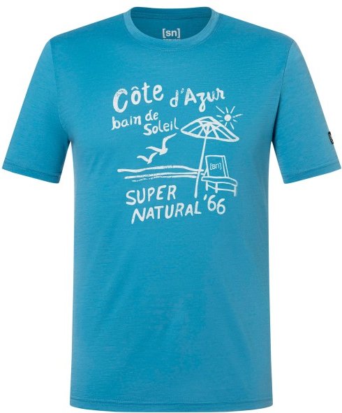 super.natural - Cote D'Azur Tee - Merinoshirt Gr XXL blau