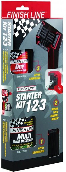 Finish Line - Starter Kit 1-2-3 Grungebrush Combo 2 - Set - Fahrradwerkzeug Gr 180 ml - 120 ml / 60 ml