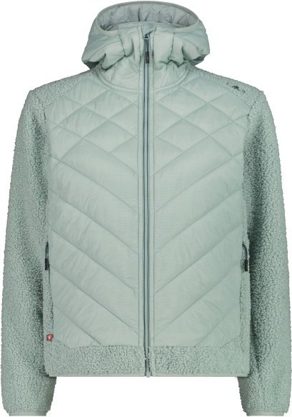 Thumbnail - CMP - Women's Jacket Hybrid Fix Hood - Fleecejacke Gr 40 grau/türkis