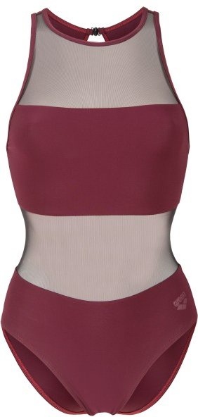 Arena - Women's Mesh Panels Swimsuit Vent Back - Badeanzug Gr 38 rot