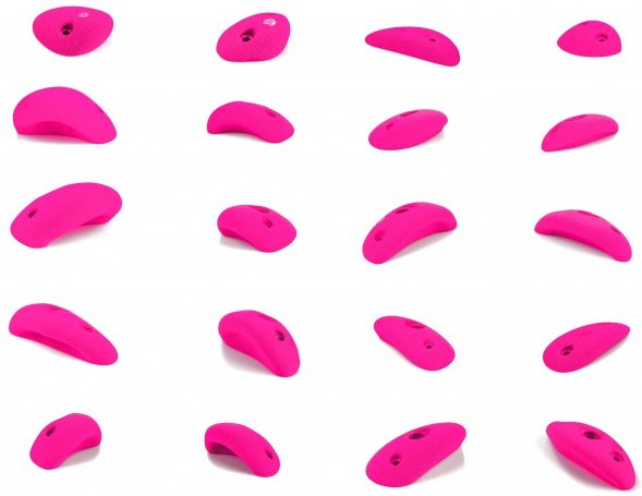 blue pill - Medium Boulder - Klettergriffe Gr XS-M rosa/weiß