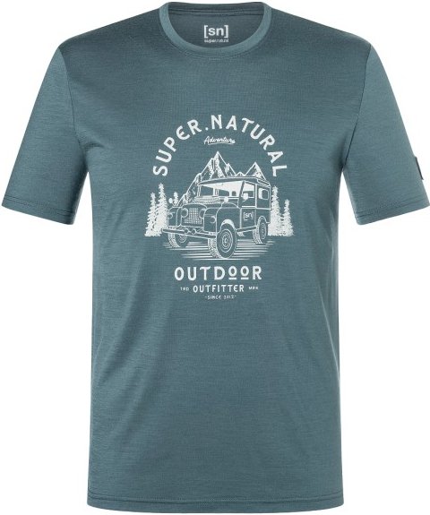 super.natural - Landi Bio Jersey Tee - Merinoshirt Gr M grau/türkis