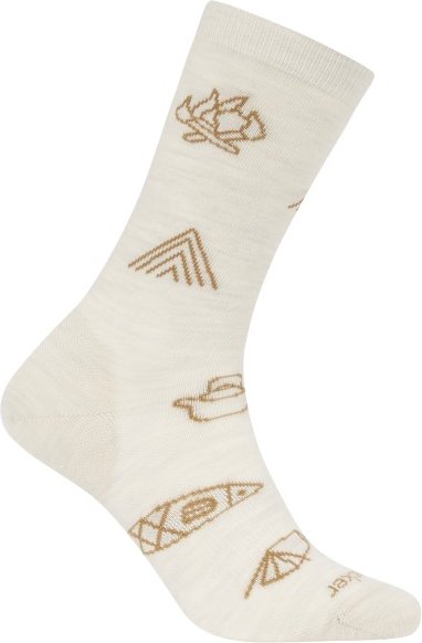 Thumbnail - Icebreaker - Women's Merino Lifestyle UL Crew Camp Essentials - Multifunktionssocken Gr L beige/weiß