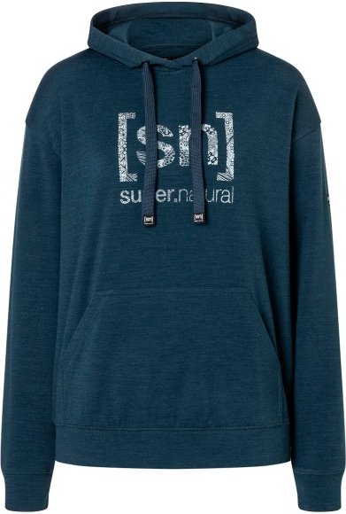 super.natural - Women's Arabesque Hoodie - Merinohoodie Gr L blau