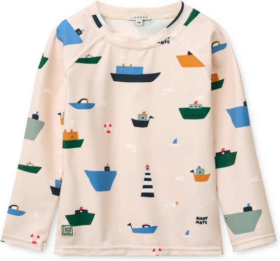 LIEWOOD - Kid's Noah Printed Longsleeve Swim Tee - Lycra Gr 98 weiß