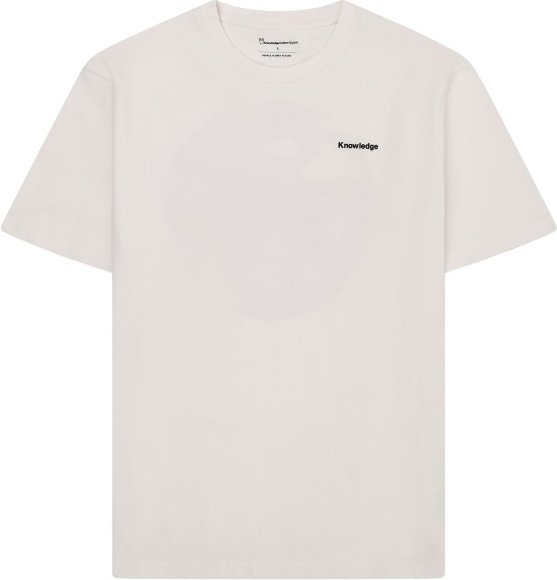 KnowledgeCotton Apparel - Regular S/S Heavy Single Jersey Scenery Back Print - T-Shirt Gr M egret