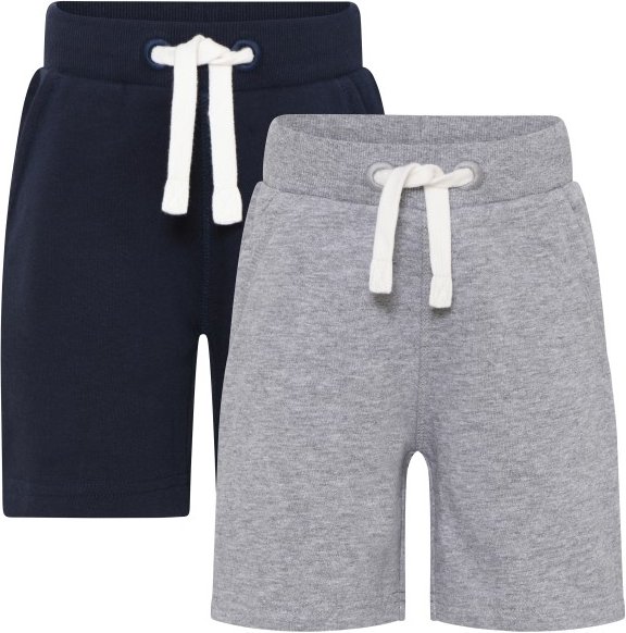 Thumbnail - Minymo - Boy's Basic 53 Sweat Short (2-Pack) - Shorts Gr 92 grau
