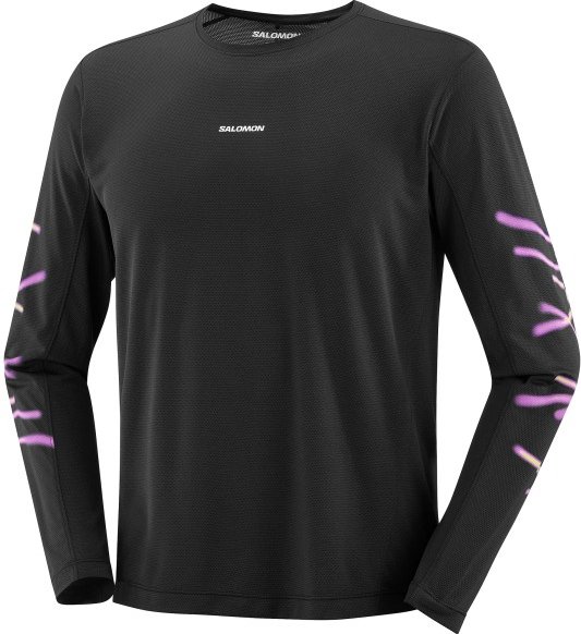 Salomon - SHKout Core L/S Tee GFX - Laufshirt Gr L schwarz