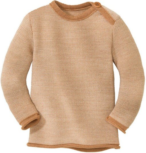 disana - Kid's Melange-Pullover - Merinopullover Gr 74/80 beige