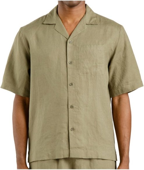 DEDICATED - Shirt Marstrand Linen - Hemd Gr M beige