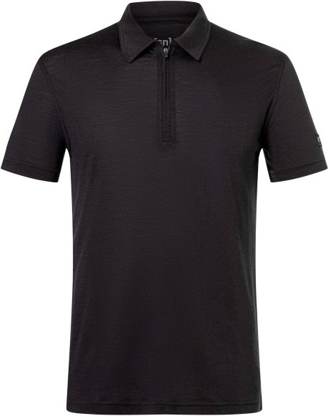 super.natural - Zip Polo - Merinoshirt Gr S schwarz