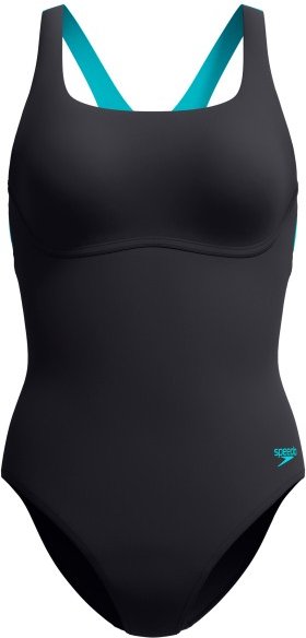Speedo - Women's Solid Flex Band One Piece - Badeanzug Gr 42 grau/blau