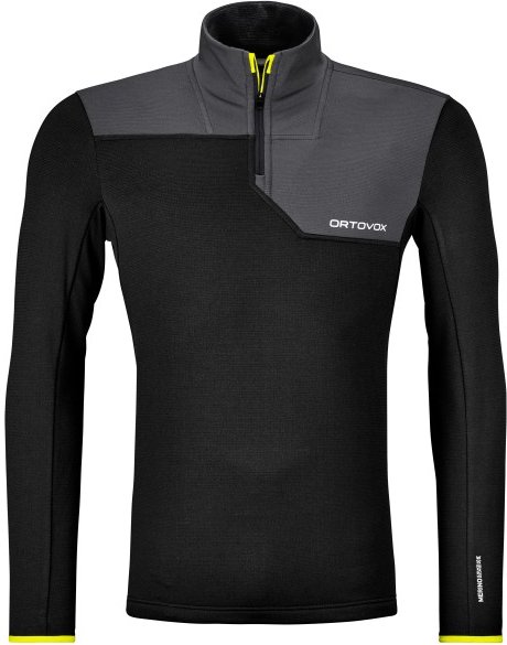 Thumbnail - Ortovox - Fleece Light Zip Neck - Longsleeve Gr M schwarz