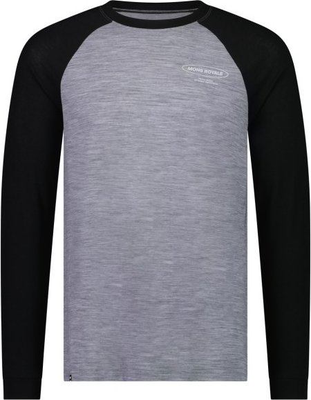 Mons Royale - Icon Merino Air-Con Raglan - Merinoshirt Gr M grau/schwarz