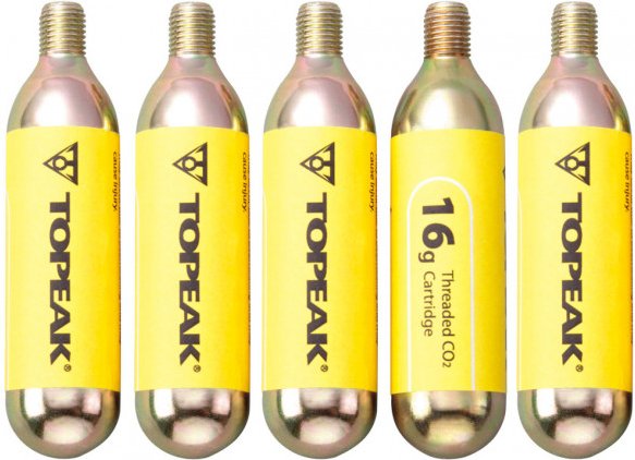 Topeak - CO2 Kartuschen mit Gewinde (5er Set) - CO2-Pumpe Gr 5 x 16 g
