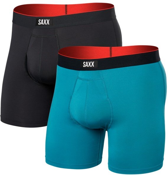 Saxx - Multi-Sport Mesh Boxer Brief Fly 2-Pack - Kunstfaserunterwäsche Gr XXL türkis
