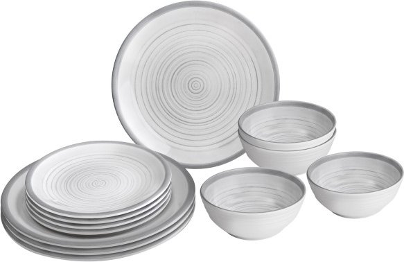Brunner - Midday - Geschirr-Set Gr 12 Pieces grau