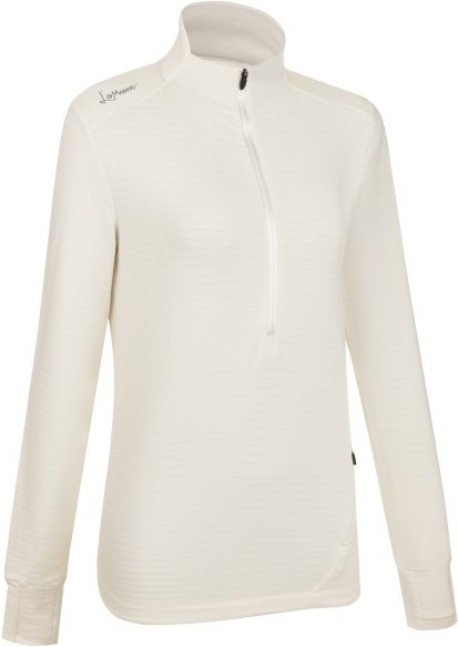 LaMunt - Women's Nora Long Sleeve Zip Tee - Longsleeve Gr 36 beige/weiß